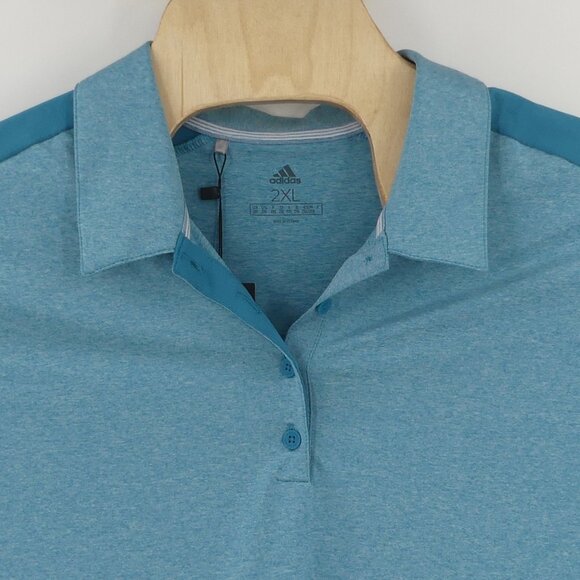 NWT ADIDAS Women’s 2XL Ultimate 365 Heather Blue Polo Shirt UPF 50 - Picture 2 of 8